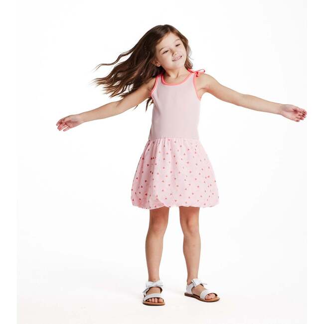 Girls Bubble Dress, Watermelon Rainbow Print - Dresses - 6