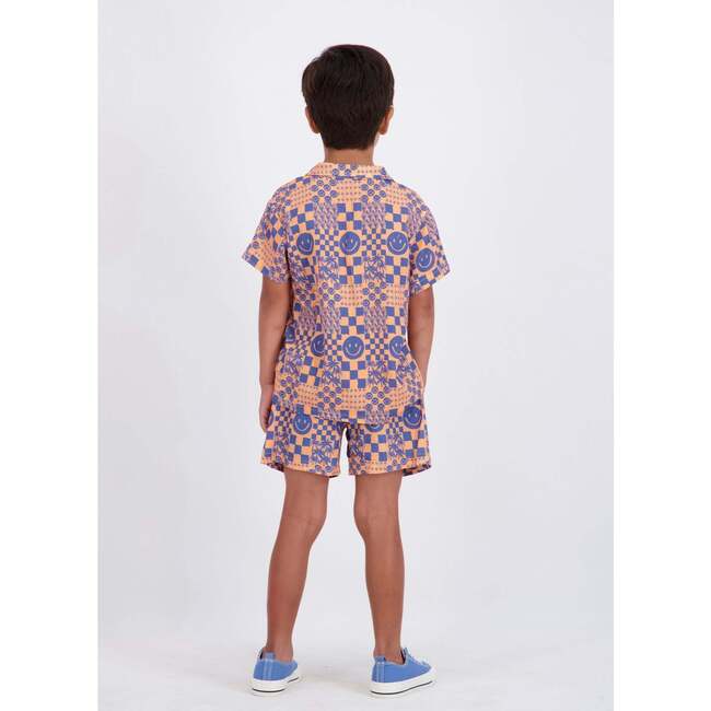 Boys Synthetic Viscose Matching Set, Geometric Smiley - Mixed Apparel Set - 3