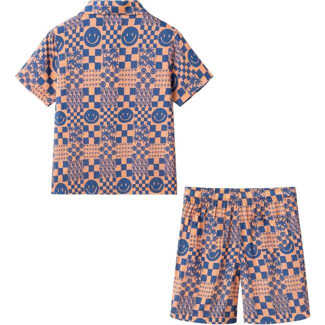 Boys Synthetic Viscose Matching Set, Geometric Smiley - Mixed Apparel Set - 4