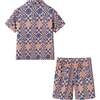 Boys Synthetic Viscose Matching Set, Geometric Smiley - Mixed Apparel Set - 4