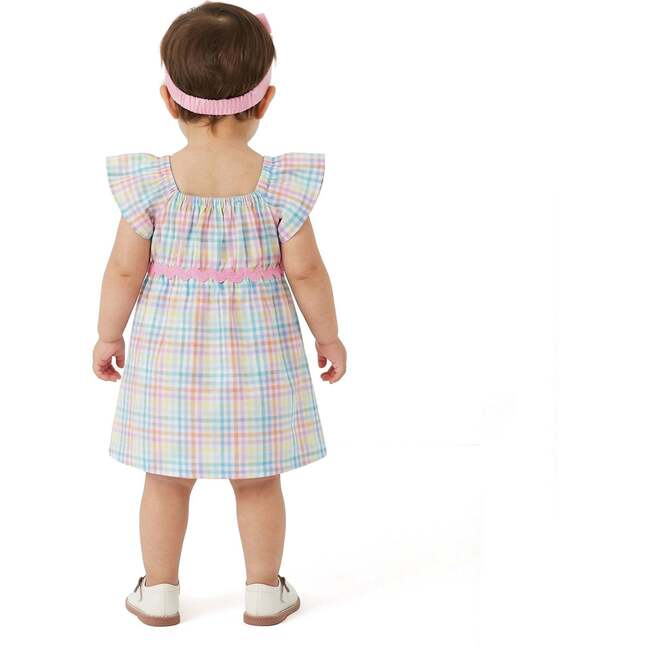 Infant Girls Plaid Dress Set, White Plaid - Dresses - 4