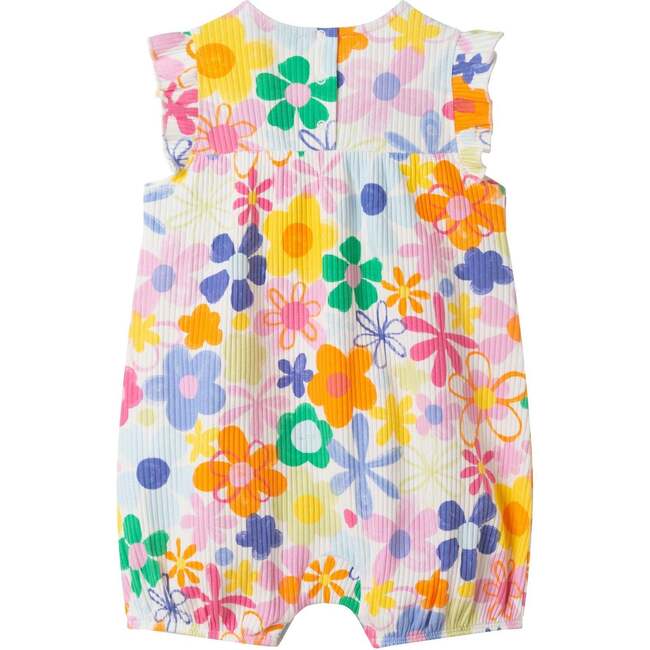 Infant Girls Floral Printed Romper, Retro Bloom - Rompers - 5