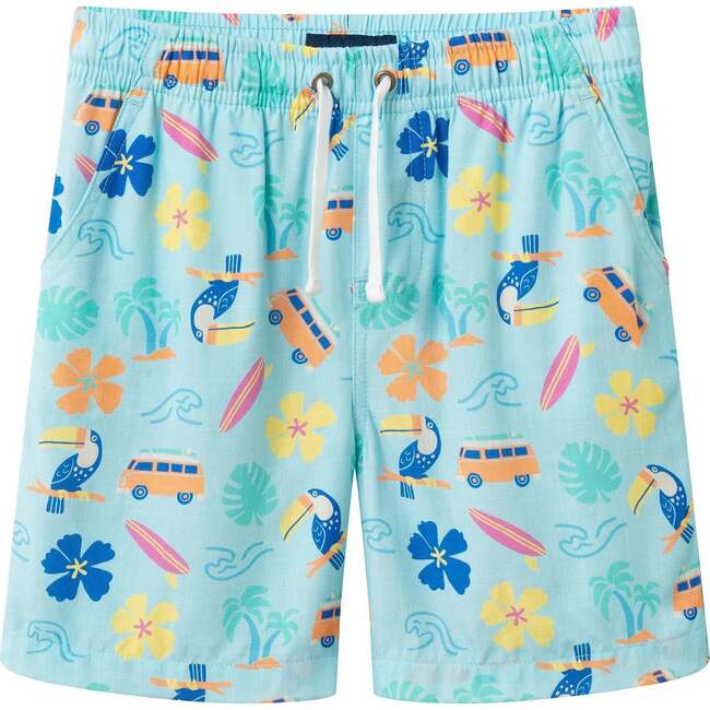 Boys Synthetic Viscose Matching Set, Aqua beach - Mixed Apparel Set - 7