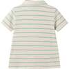 Boys Striped Waffle Polo Set, Oatmeal Dino - Polo Shirts - 8