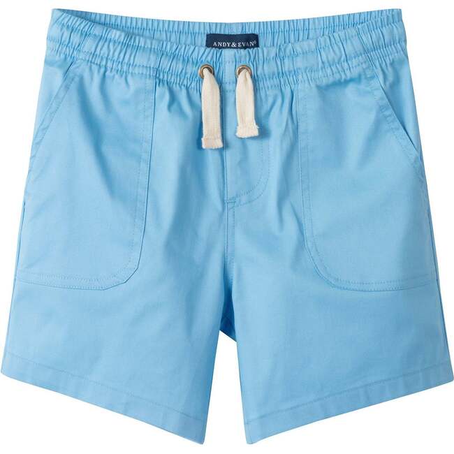 Boys Stretch Twill Shorts, Sky Blue