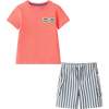 Boys Short Sleeve Tee & Quilted Short Set, Summer Shades - Mixed Apparel Set - 1 - thumbnail