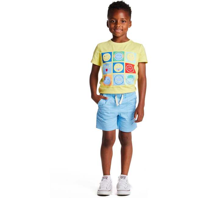 Boys Stretch Twill Shorts, Sky Blue