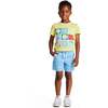 Boys Stretch Twill Shorts, Sky Blue - Shorts - 2 - thumbnail