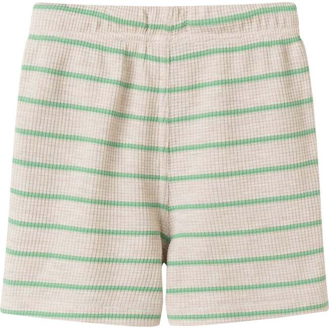 Boys Striped Waffle Polo Set, Oatmeal Dino - Polo Shirts - 10