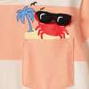 Boys Stripe Pocket Tee, Crab Graphic - T-Shirts - 2