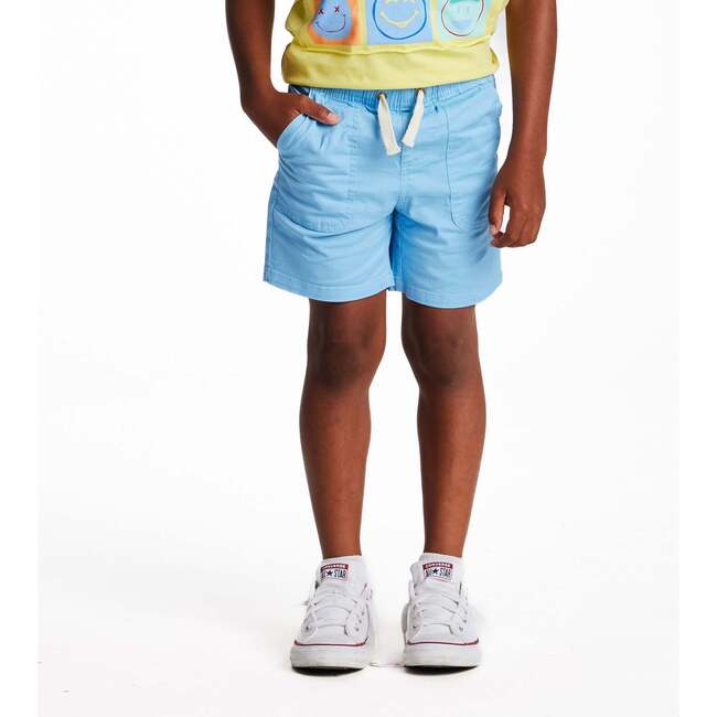 Boys Stretch Twill Shorts, Sky Blue - Shorts - 3