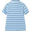Boys Striped Waffle Polo Set, Blue Shark - Polo Shirts - 7