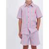 Boys Orange Striped Airy Oxford Set, Orange Stripe - Mixed Apparel Set - 2