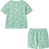 Boys Printed Henley Set, Green Dino - Mixed Apparel Set - 2