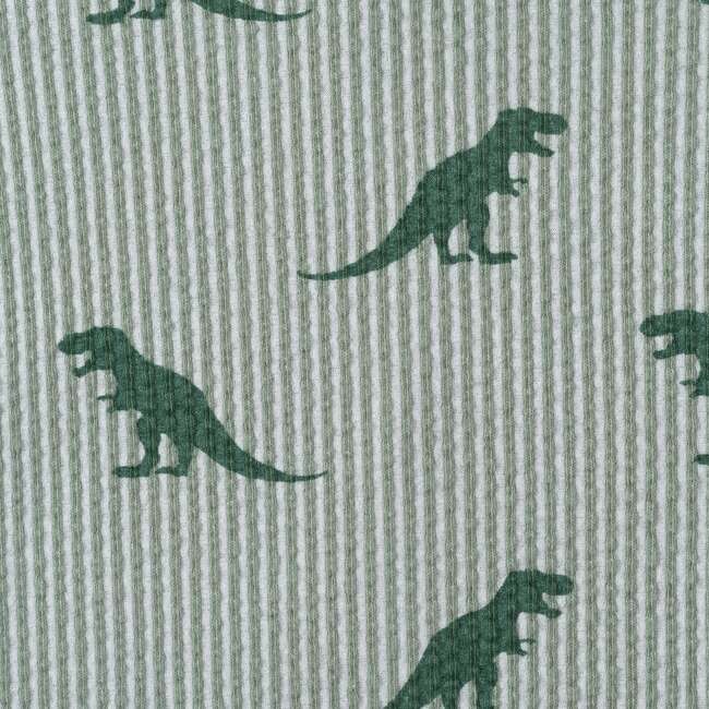 Boys Short Sleeve Cabana Set, Green Stripe Dino - Mixed Apparel Set - 4