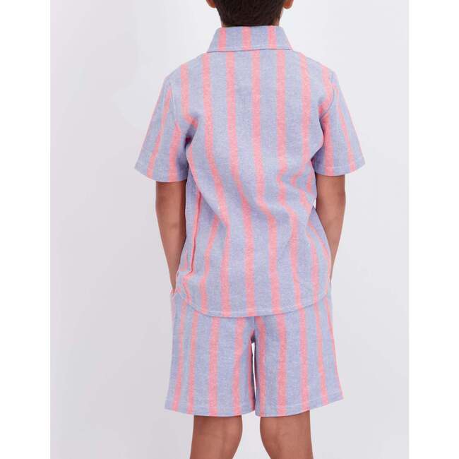 Boys Orange Striped Airy Oxford Set, Orange Stripe - Mixed Apparel Set - 3