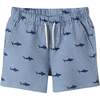 Boys Short Sleeve Cabana Set, Navy Stripe Shark - Mixed Apparel Set - 7