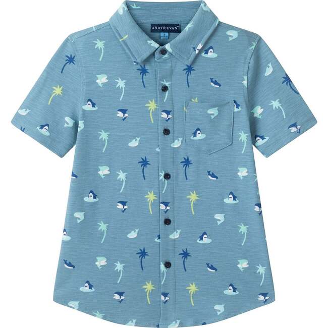 Boys Knit Buttondown Set, Tropical Vibes - Button Downs - 3