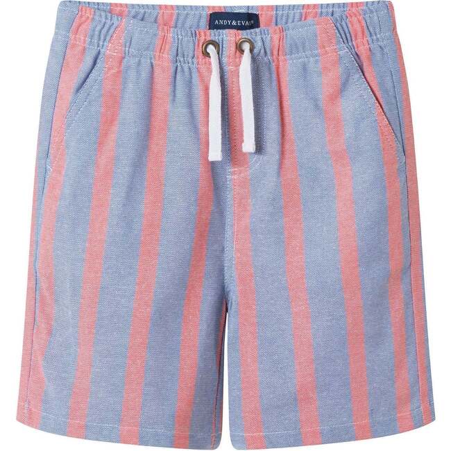 Boys Orange Striped Airy Oxford Set, Orange Stripe - Mixed Apparel Set - 5