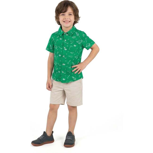 Boys Knit Buttondown, Gone Golfing - Button Downs - 4