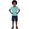 Boys Graphic Tee, Teal Sharks - T-Shirts - 2