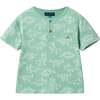 Boys Printed Henley Set, Green Dino - Mixed Apparel Set - 7