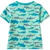 Boys Graphic Tee, Teal Sharks - T-Shirts - 5