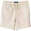 Boys Beige Textured Linen Shorts, Beige - Shorts - 1 - thumbnail