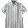 Big Kid Boys Puckered Stripes Buttondown, Blue Stripe - Button Downs - 1 - thumbnail