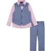 Boys (2-3) Seersucker Vest Suit Set, Blue & Pink - Mixed Apparel Set - 1 - thumbnail