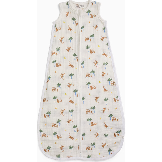 Monkey Print Muslin Front Opening Sleeping Bag 0.5 TOG