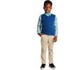Boys 4-Piece Vest Set, Navy & Khaki Plaid - Mixed Apparel Set - 2