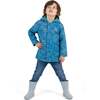 Boys Allover Print Raincoat, Blue Dino - Raincoats - 2