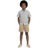 Big Kid Boys Puckered Stripes Buttondown, Blue Stripe - Button Downs - 2