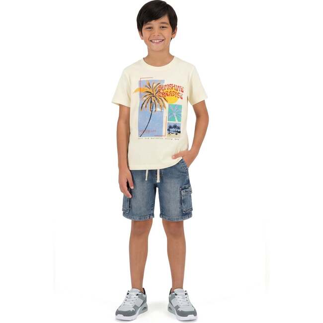 Big Kid Boys Graphic Tee, White Palm Tree