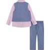 Boys (2-3) Seersucker Vest Suit Set, Blue & Pink - Mixed Apparel Set - 2