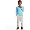 Boys 4-Piece Vest Set, Aqua & Grey Plaid - Mixed Apparel Set - 2