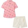 Boys Buttondown & Linen Short Set, Coral Cars - Mixed Apparel Set - 4
