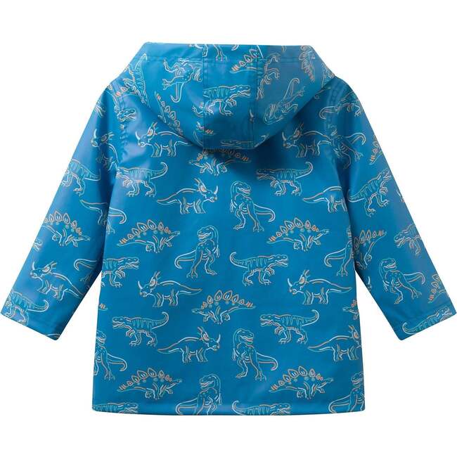Boys Allover Print Raincoat, Blue Dino - Raincoats - 4