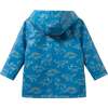 Boys Allover Print Raincoat, Blue Dino - Raincoats - 4