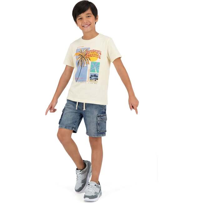 Big Kid Boys Graphic Tee, White Palm Tree - T-Shirts - 4