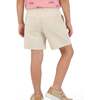 Boys Beige Textured Linen Shorts, Beige - Shorts - 3 - thumbnail