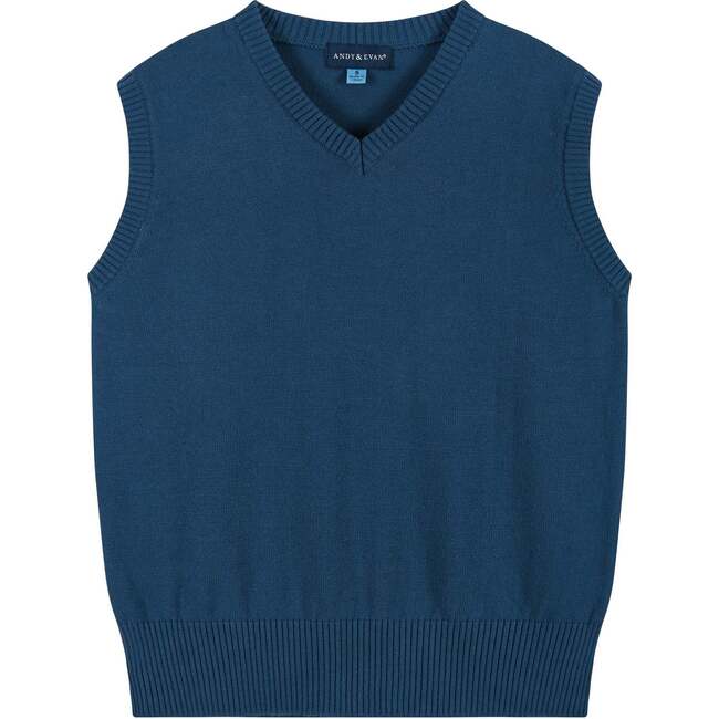 Boys 4-Piece Vest Set, Navy & Khaki Plaid - Mixed Apparel Set - 6