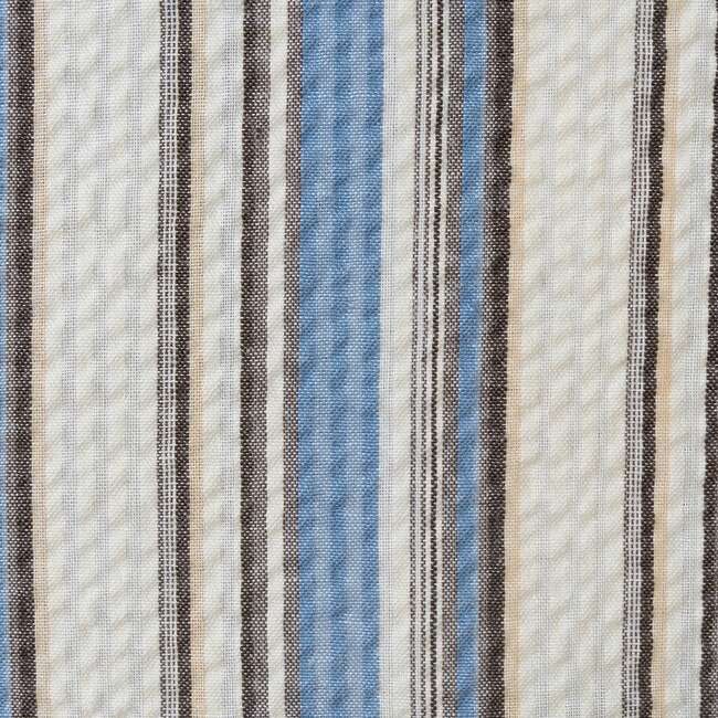 Big Kid Boys Puckered Stripes Buttondown, Blue Stripe - Button Downs - 4