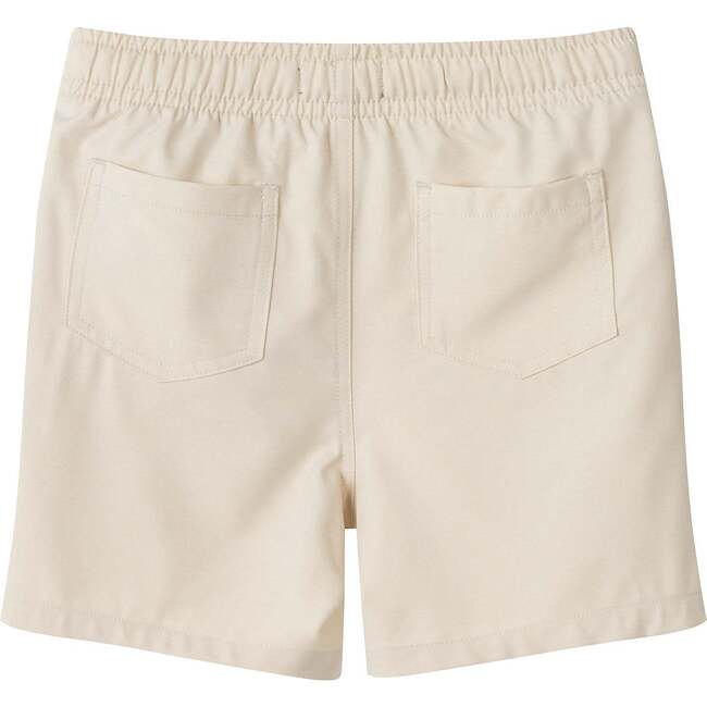 Boys Beige Textured Linen Shorts, Beige - Shorts - 4