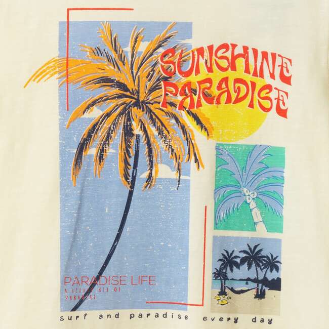 Big Kid Boys Graphic Tee, White Palm Tree - T-Shirts - 6