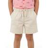 Boys Beige Textured Linen Shorts, Beige - Shorts - 5 - thumbnail