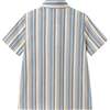 Big Kid Boys Puckered Stripes Buttondown, Blue Stripe - Button Downs - 6