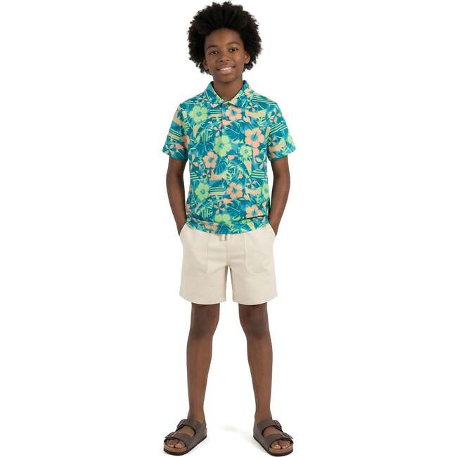 Big Kid Boys Short Sleeve Polo, Sunset Tropics - Polo Shirts - 7