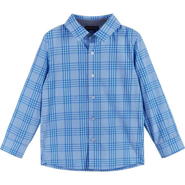 Boys 4-Piece Vest Set, Aqua & Grey Plaid - Mixed Apparel Set - 7
